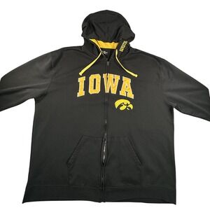 Iowa Hawkeyes Hoodie Mens 5XL Big Tall Black‎ NCAA Football Full Zip Colosseum